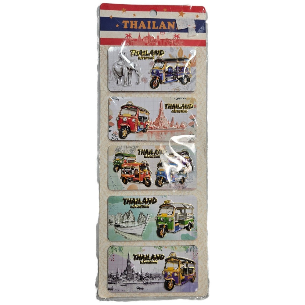 Thailand Souvenir‎ Magnets Set of 5 Tuk Tuk Elephant Temple Travel Memento New